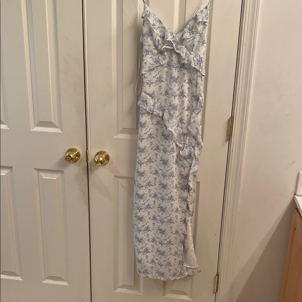 Floral Blue and White Women's Dress